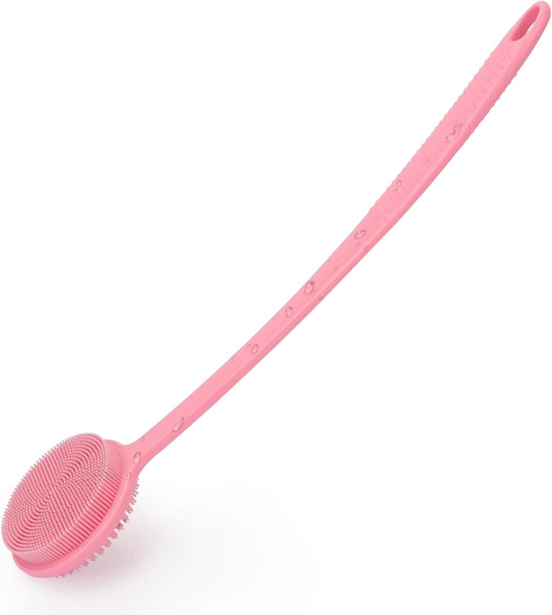 Dailygoods - Siliconen Lichaamsscrubber, Exfoliërende Douchereiniger met Lange Steel