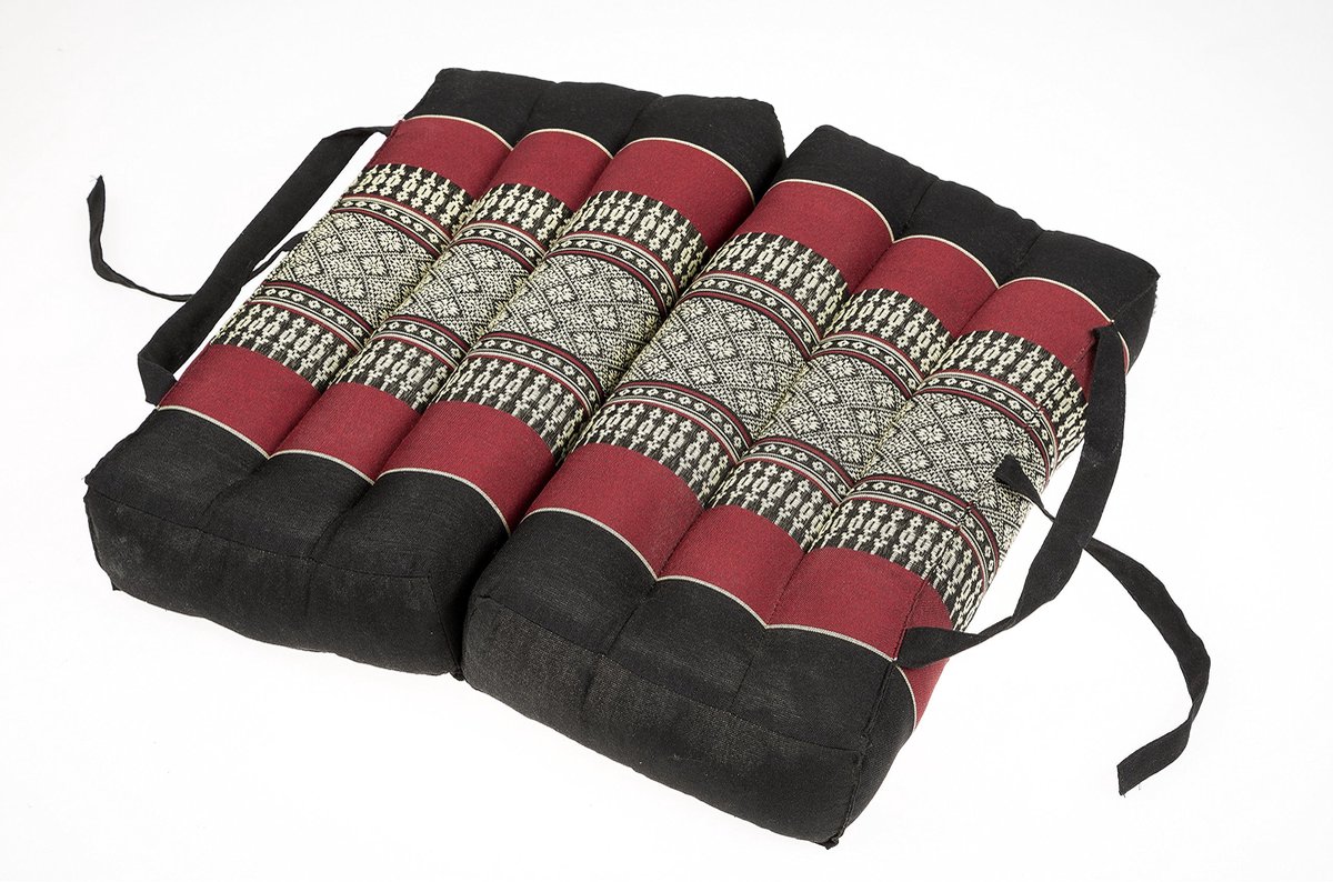 Dailygoods - Vouwbare Zitkussen 40 x 40 cm - Meditatie- en Yogakussen in Zwart en Rood