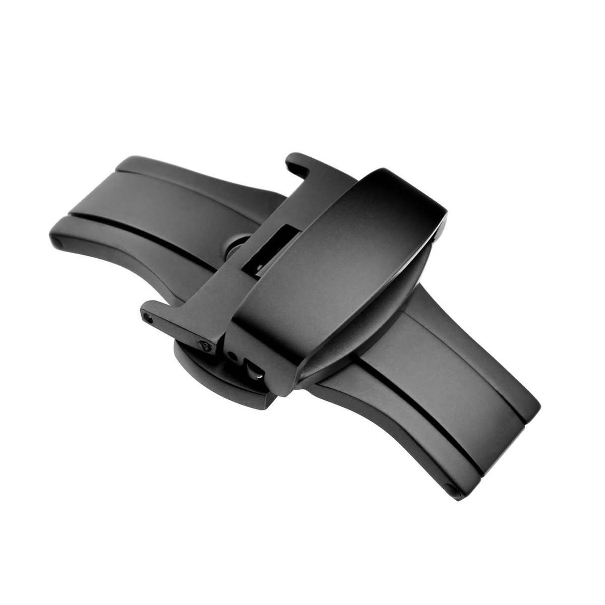 Dailygoods - Roestvrijstalen Inzetsluiting, Vervangende Gesp voor Horlogeband - Zwart, 16mm