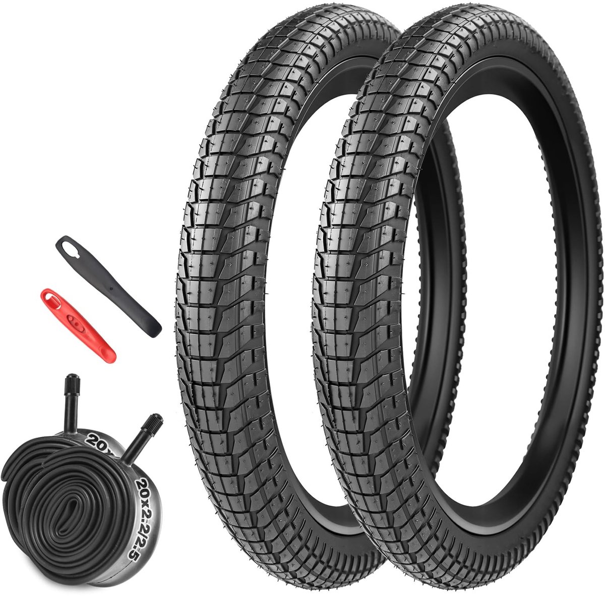 Dailygoods- Fietsbanden 20 inch - 2 Stuks - Opvouwbaar - Slijtvaste Mantel - Bandenlichters - Max. Luchtdruk 40 psi - Voor MTB/BMX - Banden