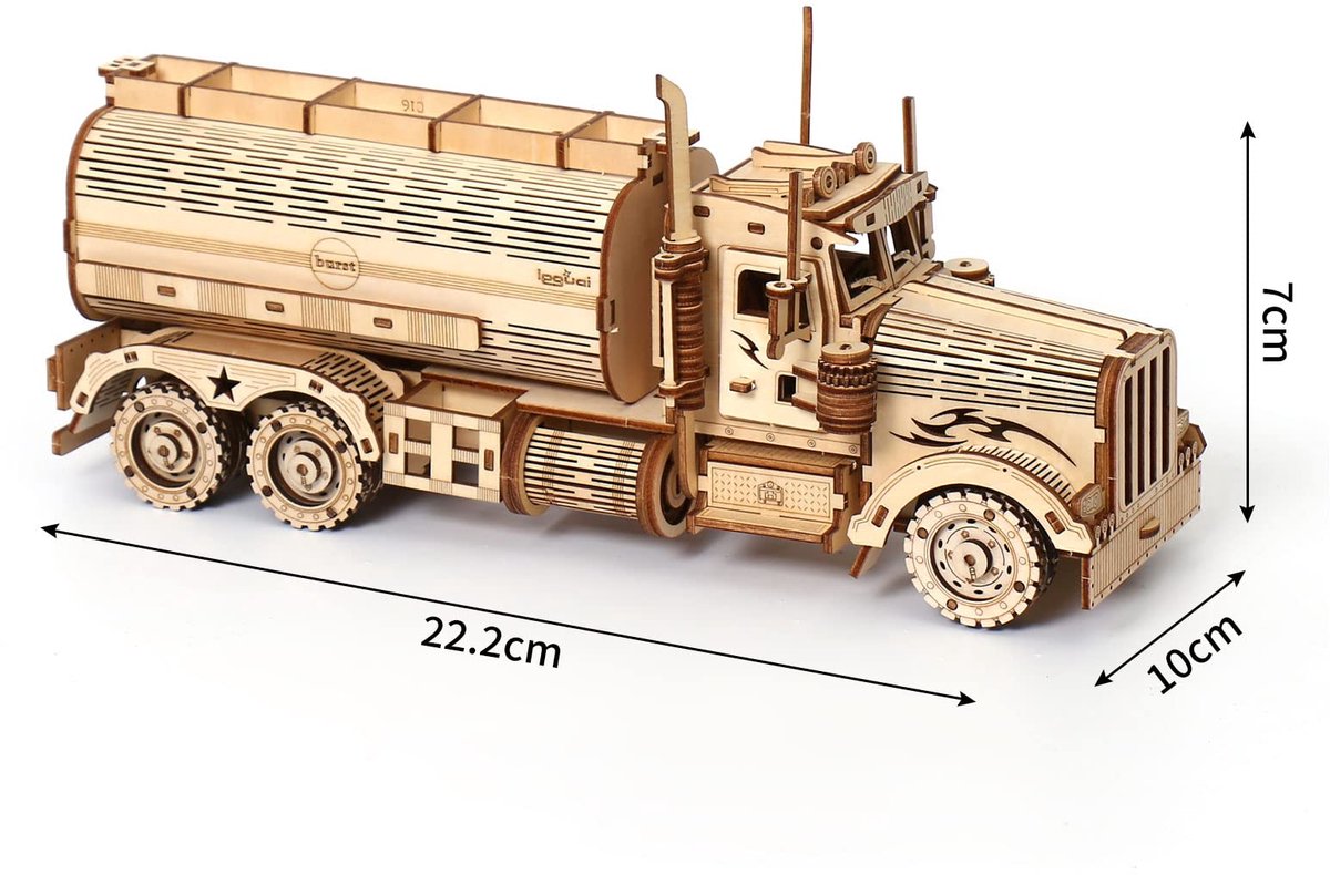 Dailygoods - 3D Houten Modellen Bouwpakket voor Volwassenen - Tankwagen Mechanische Puzzel
