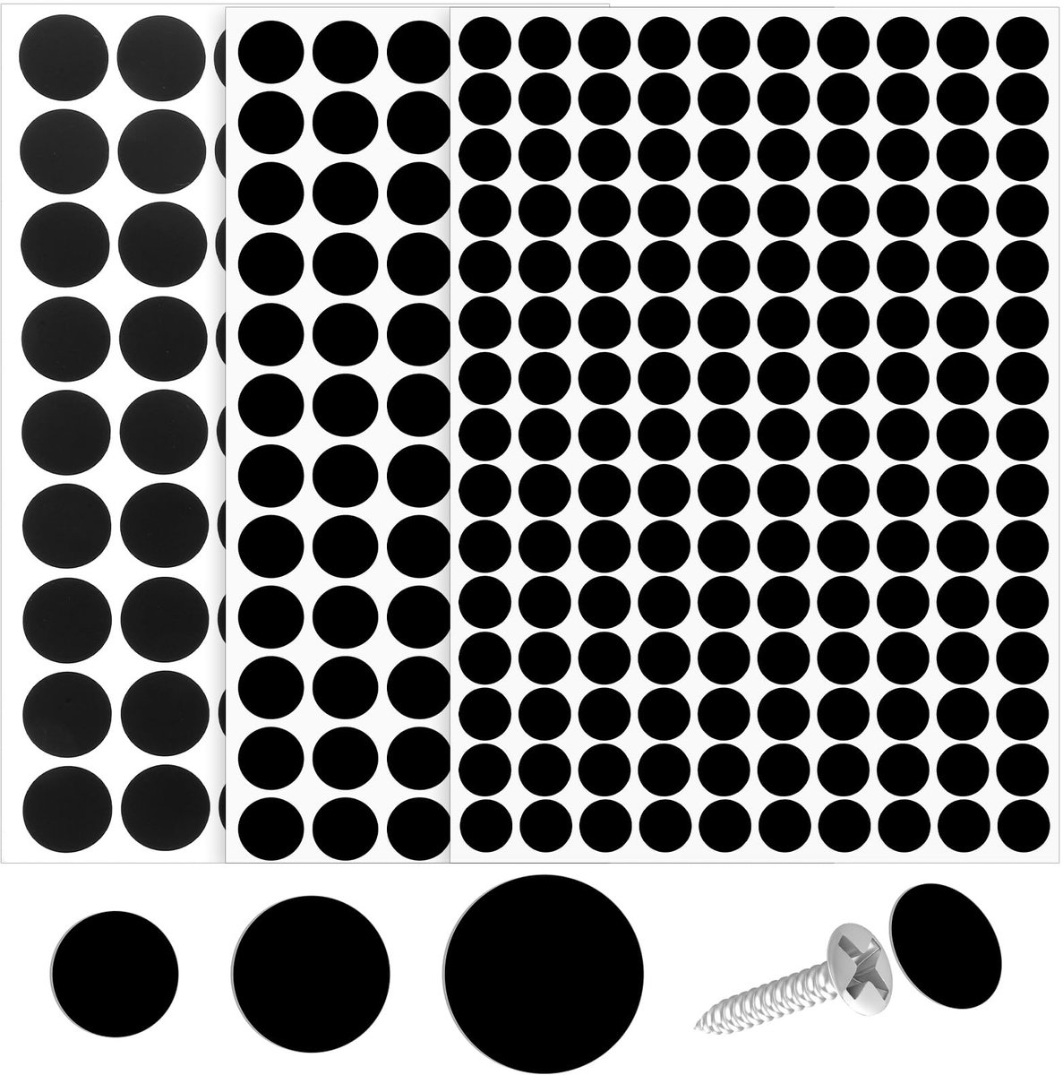 Dailygoods - 290 Stuks Zelfklevende Schroefcovers in Diverse Maten voor Meubels