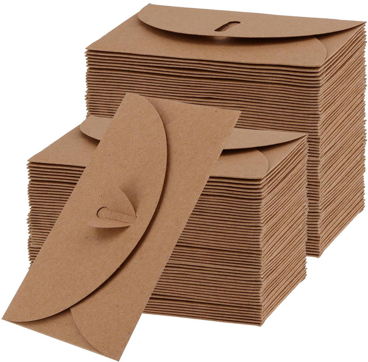 Dailygoods - 300 Mini Kraftpapier Enveloppen met Liefde Sluiting - Voor Cadeaus en Uitnodigingen