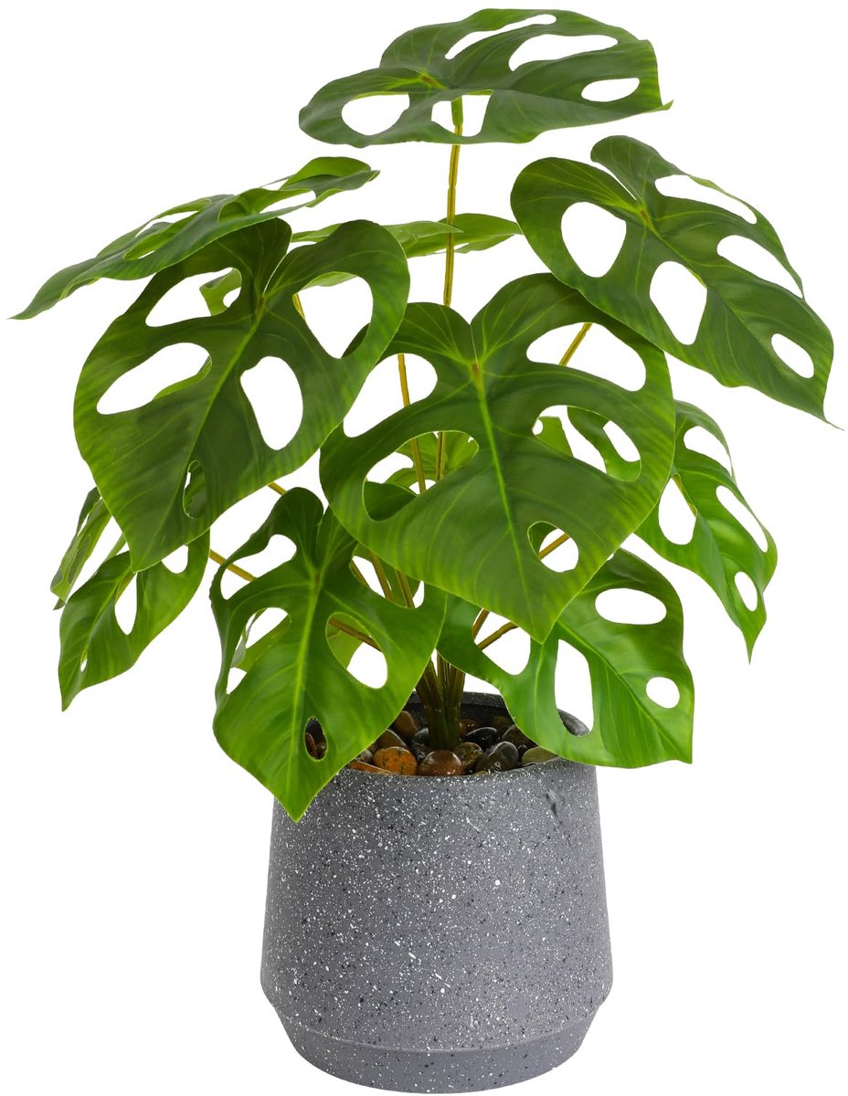 Dailygoods - Kunstmatige Tropische Palm Plant - Faux Groen Blad Potplant 36cm