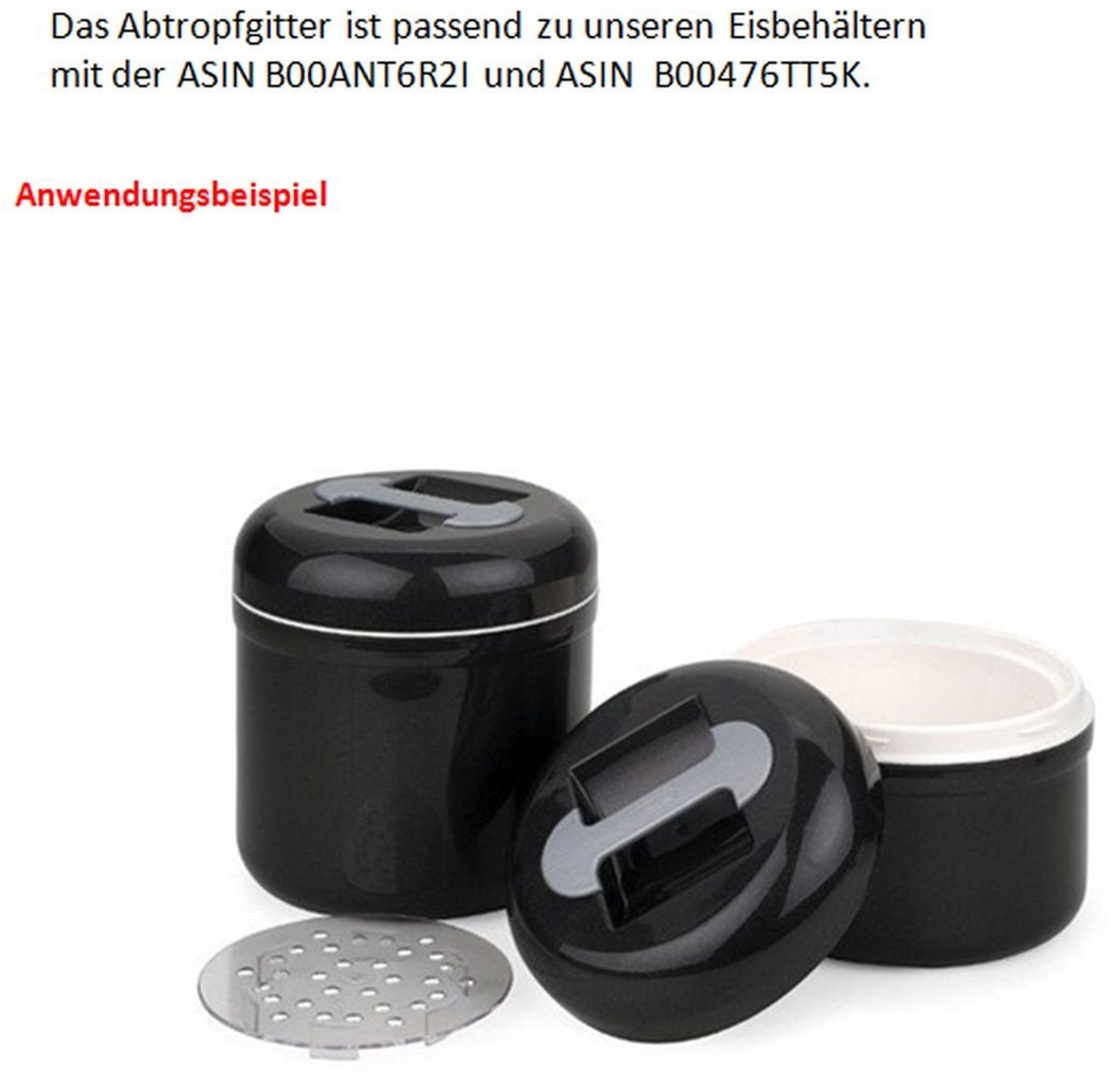 Dailygoods - Afwasrek voor IJscontainer 4 Liter, Anthraciet