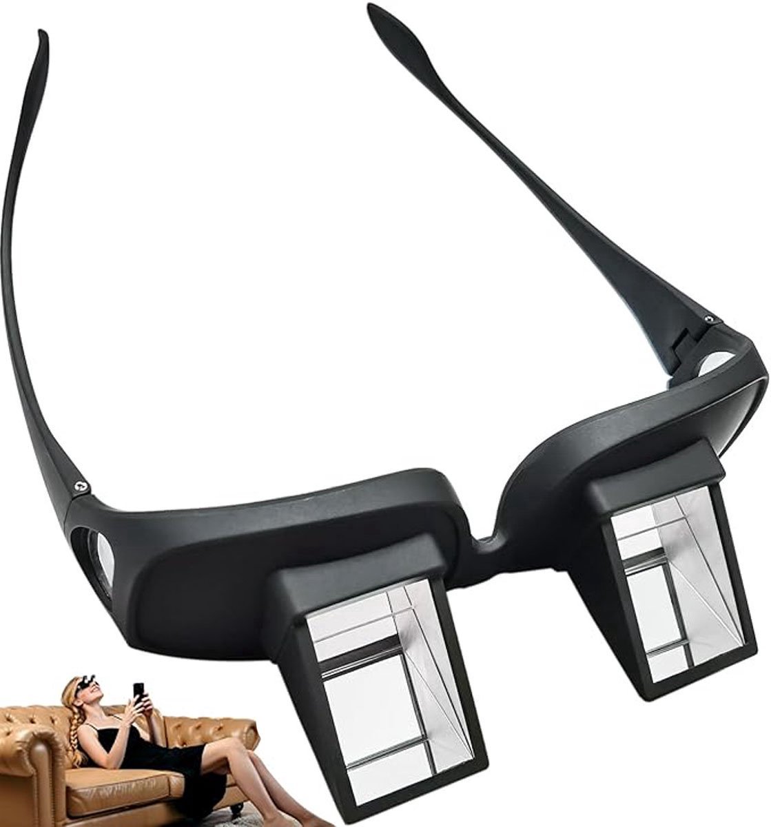 Prismbril - Lazy Glasses - Luie Leesbril - Prisma Bril - Lig Bril - Prismabril hoek van 90 graden om te lezen - Unisex - Horizontale Lig Leesbril voor In Bed - Hoge Definitie Periscoop Bril Geschikt Voor liggend lezen en tv kijken/mobiele telefoon
