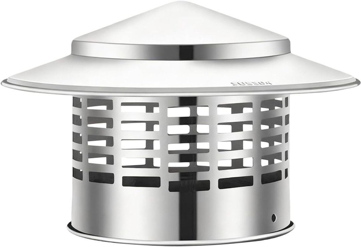 110mm Schoorsteenafdekking – Regenkap van Roestvrij Staal 304 – Schoorsteendeksel – Schoorsteenkap – Dakventilatie Schoorsteenafdekking