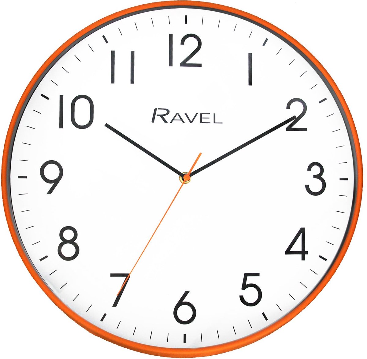 SnelShoppen - Moderne 40 cm Wandklok - Analoog Kwarts Kantoor en Keuken - Oranje - Stijlvolle Decoratie voor Thuis en Werk