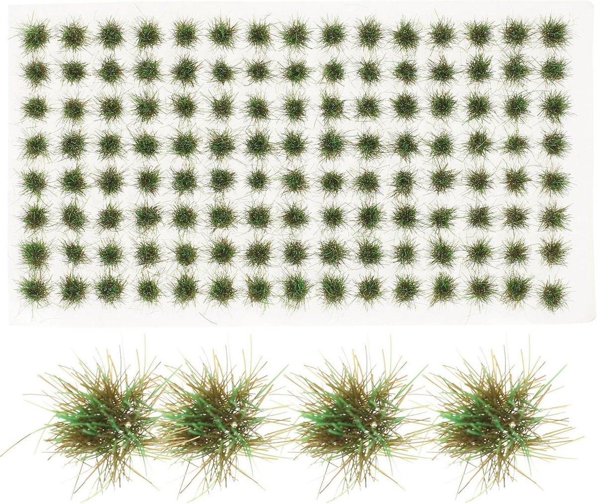 Model Graspolletjes - Miniatuur Gras Diorama Gras - Landschappen Creëren - Realistisch Vormgegeven - 0.6 cm Hoog - Groen