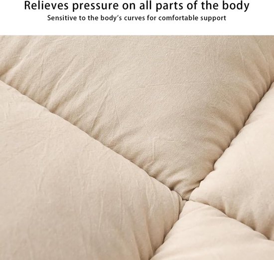 Japanse Vloermatras - Futonmatras Tatami - Flexibel Gebruik - Extra Dik Opvouwbaar - 120x200cm - Beige — afbeelding 5