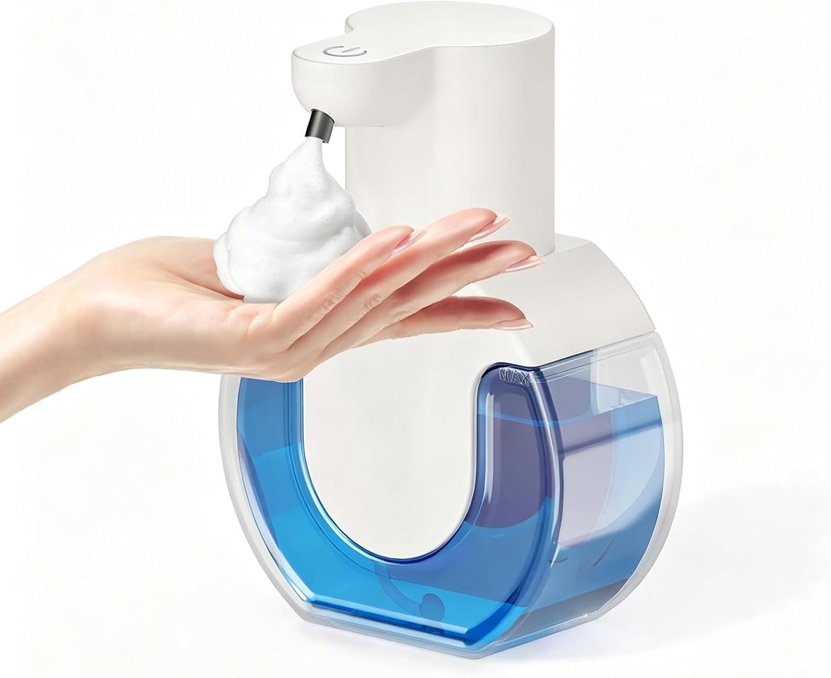 Oplaadbare Automatische Schuimzeepdispenser - 420 ml - 4 Instelbare Standen - Wandmontage - Handschoenvrij - 126x92x173 mm - Geschikt voor Badkamer en Keuken