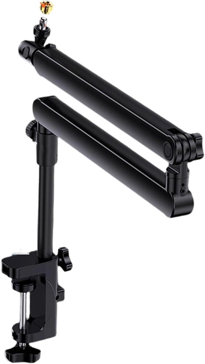 Microfoon Boom Arm - Microfoonstandaard Studio Arm - Podcasting Opnemen - Verstelbare 3 Secties - Max 6cm Klem - Zwart