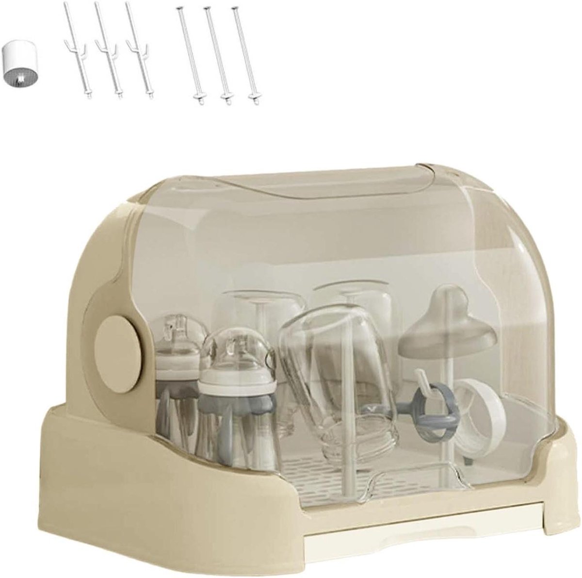 Flessendroger Baby - Flessenrek Flessenhouder - Babyflessen Drogen - Met Deksel - 40 x 29 x 27 cm - Niet gespecificeerd