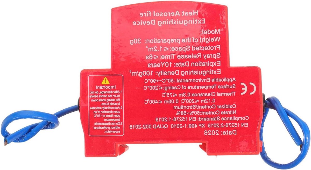 Automatische Brandblusser - Brandblusser Auto - Voertuig Brandveiligheid - Ruimtebesparend Ontwerp - 7.7 x 6.5 x 2.7 cm - Rood