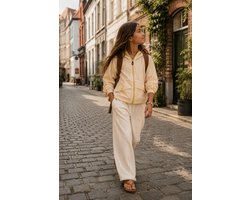 Ducksday - Jas - Windstopper - Waterafstotend - Unisex - Lemon - Geel - Back to school - 146/152 - 12 jaar