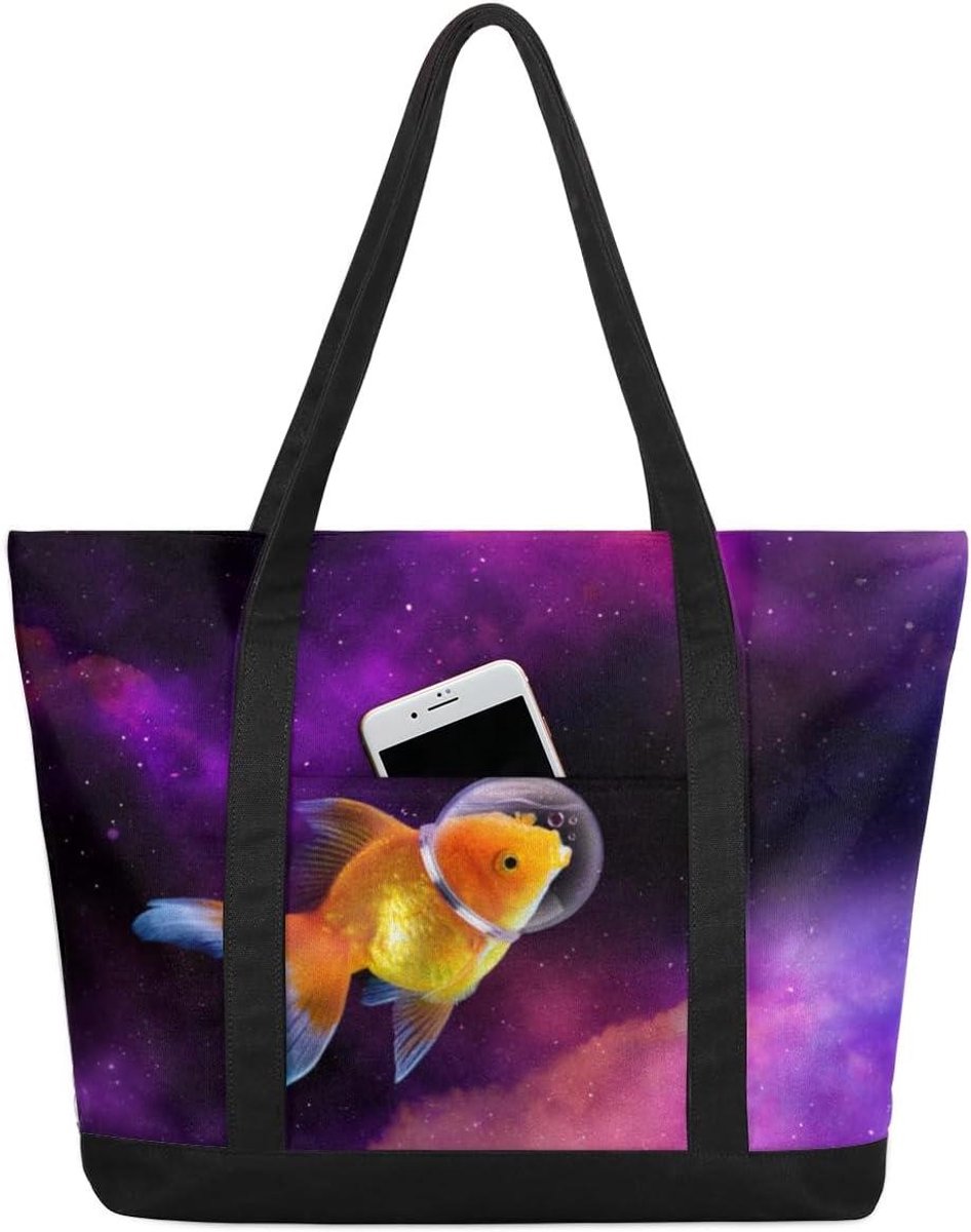 Canvas Shopper Tas - Schoudertas Tote - Dagelijks Gebruik - Grote Capaciteit - 51.8 x 11.9 x 35.8 cm - Multicolor