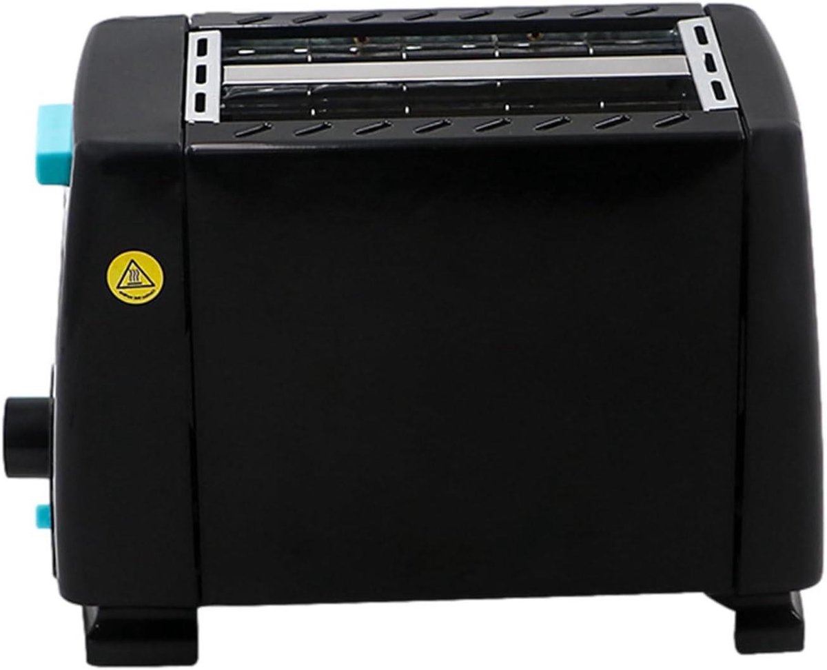 Twee Schijven Grill - Broodrooster Grill - Ontbijt Maken - Dubbelzijdige Verwarming - 20 x 16 cm - Zwart