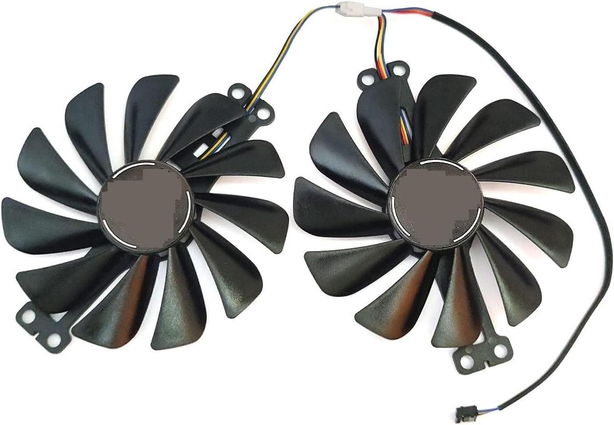 Videokaart Ventilator - GPU Fan Koeler - Grafische Kaart Koelen - Dubbele Ventilatoren - 4-pins - Zwart