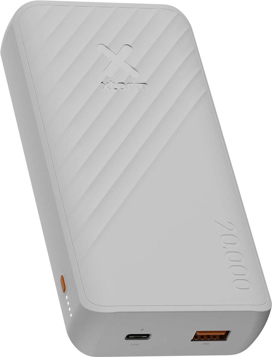 Xtorm Go2 Powerbank 20000 mAh – USB-C & USB-A Powerbank – 20W Snelladen – Powerbank voor Telefoon - Ice White