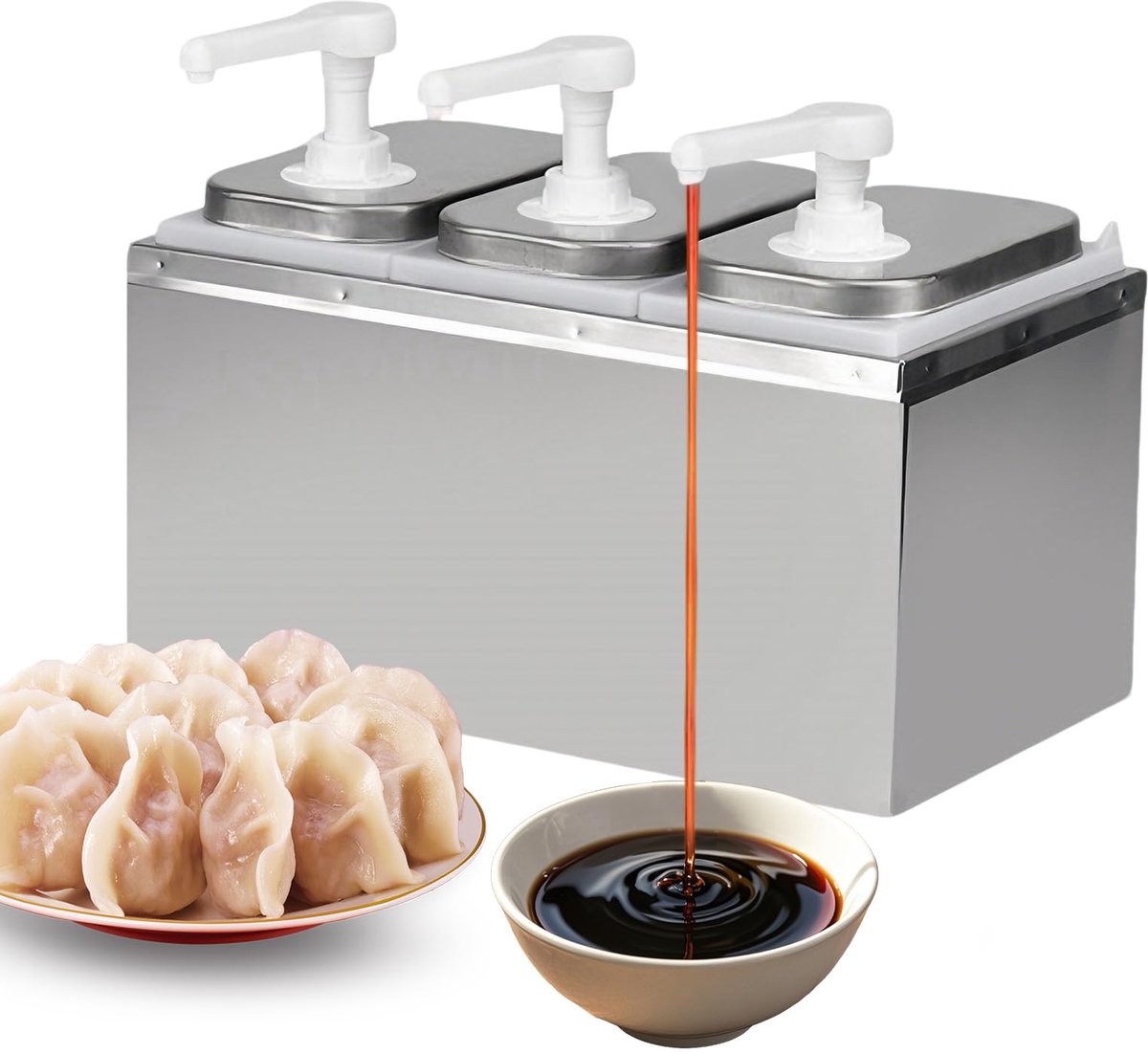 SnelShoppen - Ketchup Dispenser 4 Liter, Sauzendispenser, Pompstation voor Feest, Camping, Tuin, Keuken, Sausdispenser, Handig en Hygiënisch