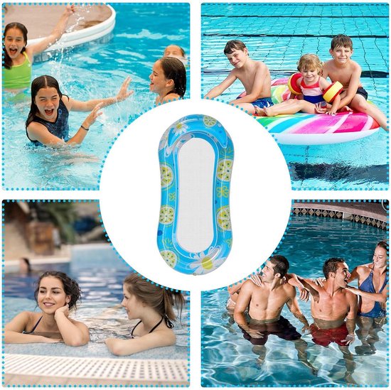 Opblaasbare Zwembadligstoel - Luchtbed Drijver - Ontspannen op Water - Met Neksteun - 160x80 cm - Transparant met Pailletten — afbeelding 4