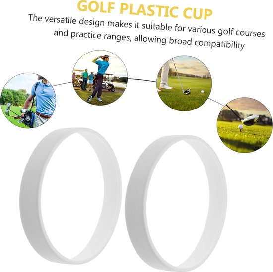 Golfgat Bekerring - Golf Putting Cup Ring - Golf Oefenen - Nauwkeurige Positionering - 10.50x10.50x2.00CM - Wit — afbeelding 2