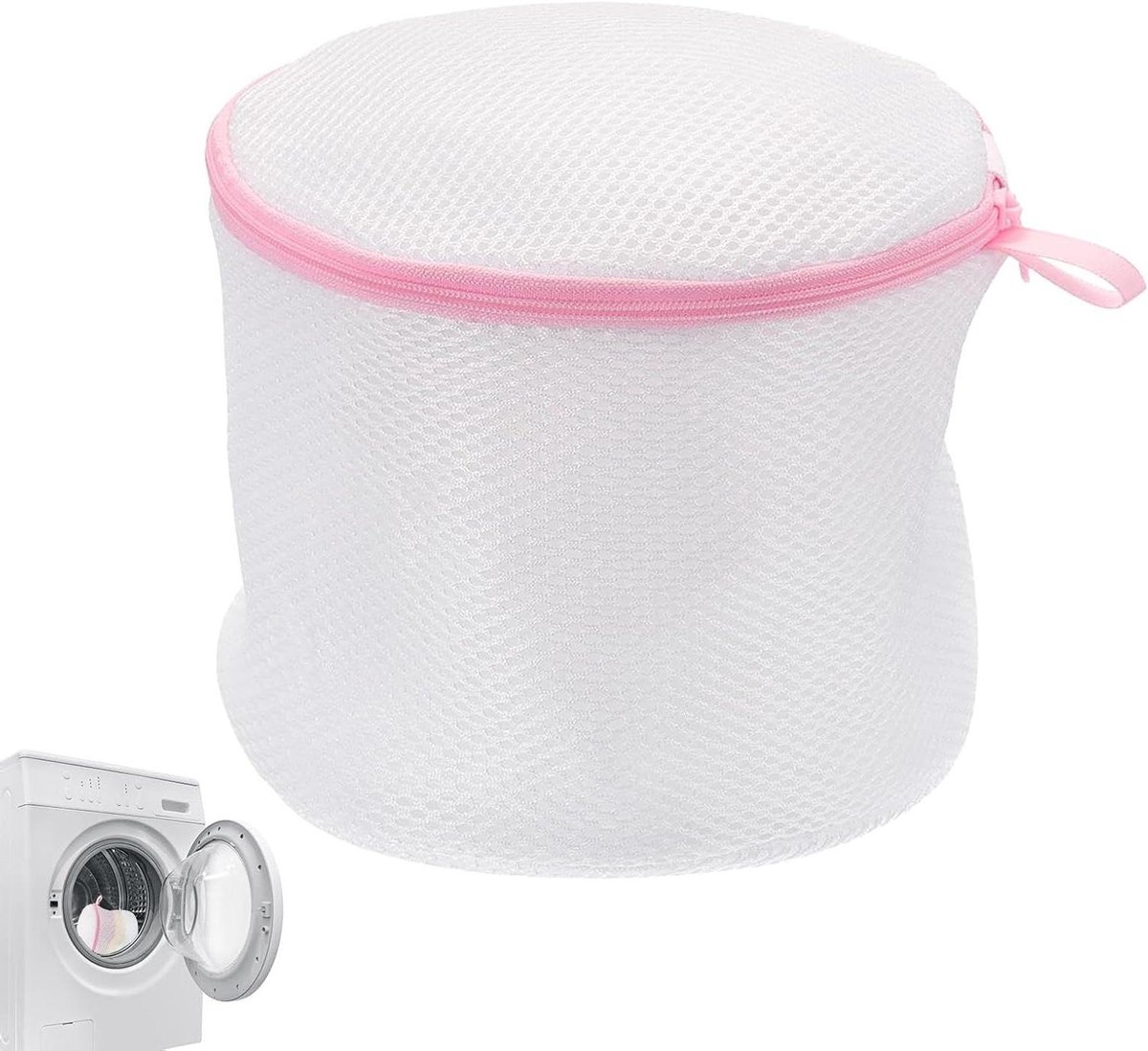 Beha Waszak - Kledingbeschermer Netje - Ondergoed Wassen - Fijnmazige Structuur - 16x16cm - Roze