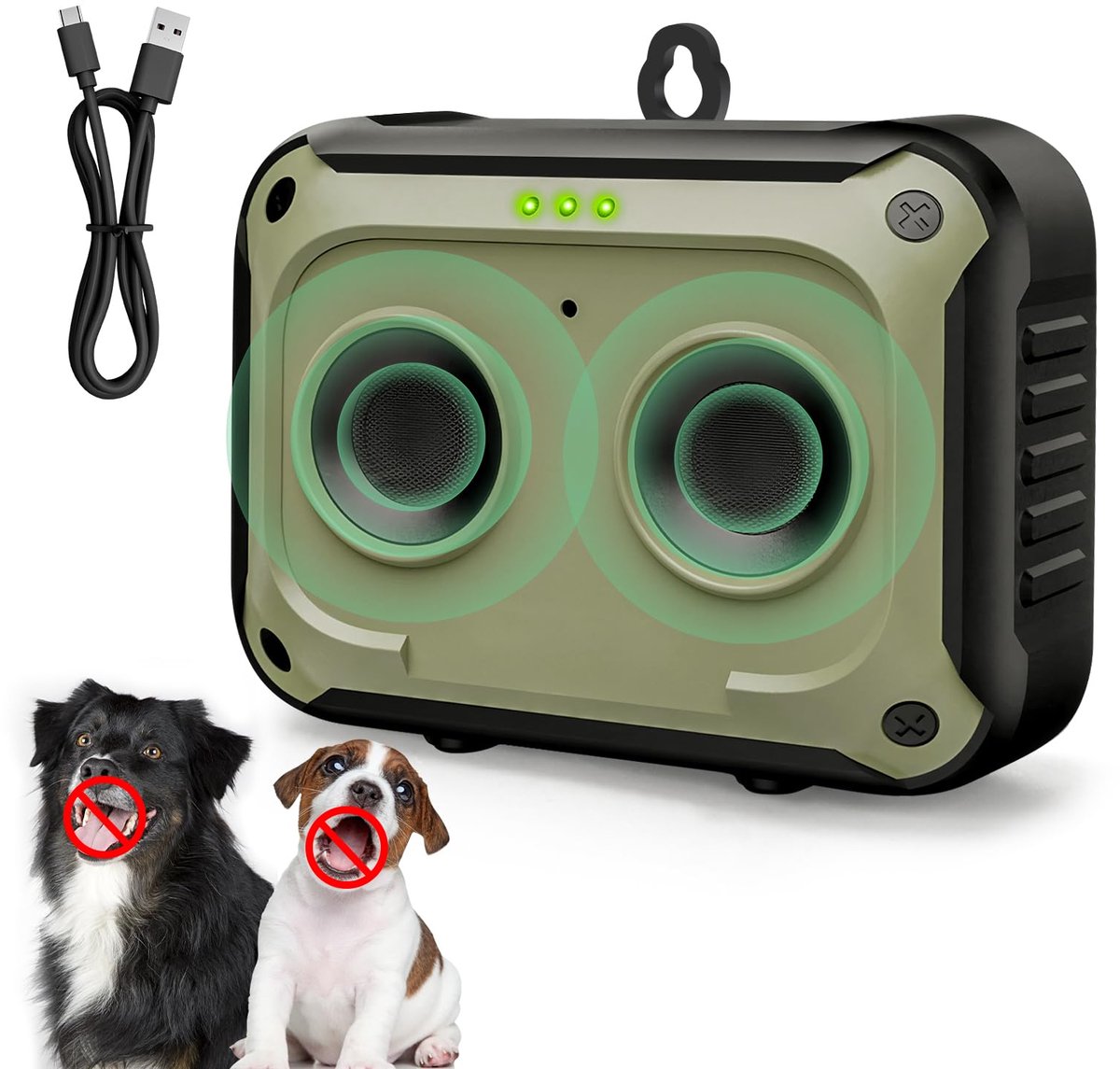 SnelShoppen - Podazz Anti-blaf apparaat voor honden - Ultrasone blafstopper met 15 m bereik - Oplaadbaar en veilig hondentrainingsapparaat - 3 modi vo