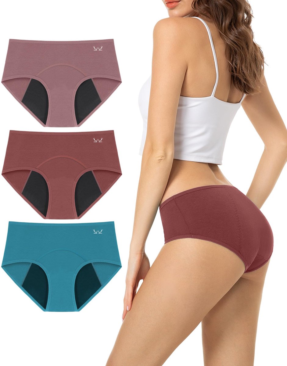 SnelShoppen - Dames hoge taille slips, katoenen ondergoed, zacht en stretch, ademend, comfortabel sportslips multipack XS - perfect voor dagelijks geb