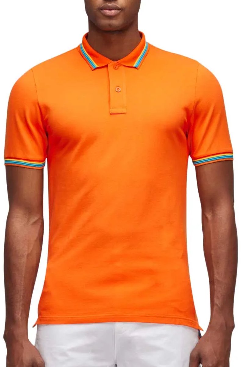 Sundek Korte Mouw Poloshirt Oranje L Man