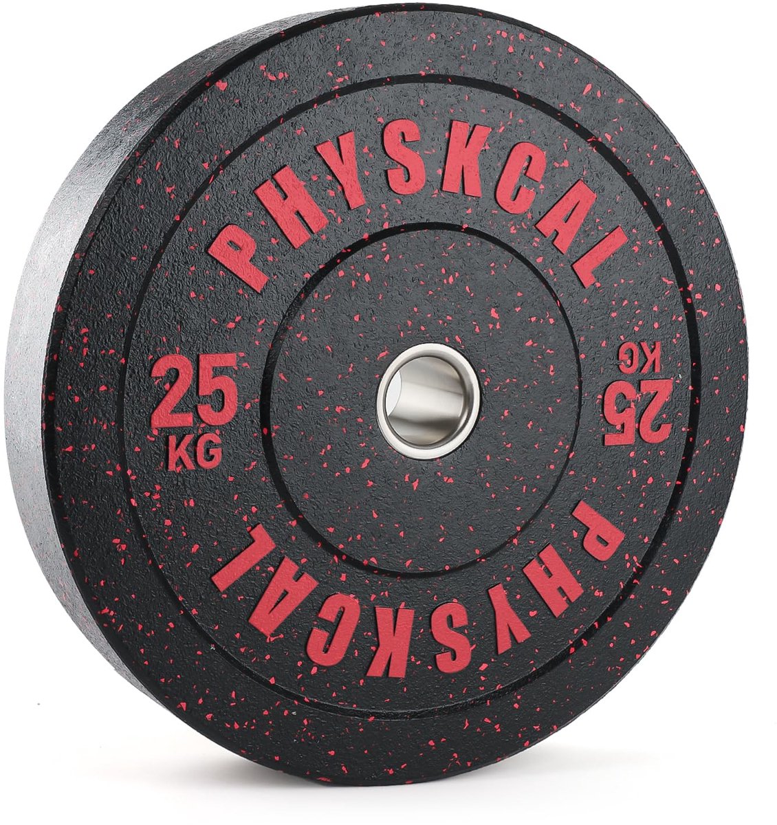 SnelShoppen - 25 kg Kruimel Rubberen Olympische Bumperplaten - Zwarte Halterschijven met 2 Inch Opening voor Krachttraining, Gewichttraining Set, Halt
