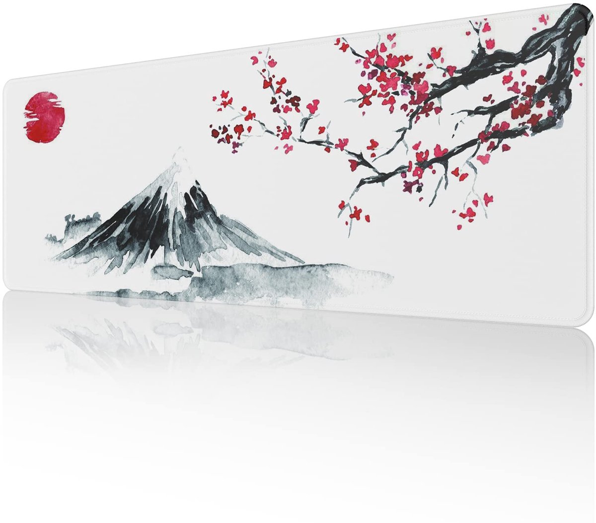 Grote muismat met Japanse kersenbloesem - XL antislip bureau-onderlegger (31,5 x 11,8 x 0,3 cm)