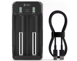 EBL 18650 Batterij Oplader voor Oplaadbare 3.7V/ 3.6V Li-ion Batterijen 26650 18650 21700 14500 16340 & Ni-MH/Ni-Cd AA AAA C Batterijen