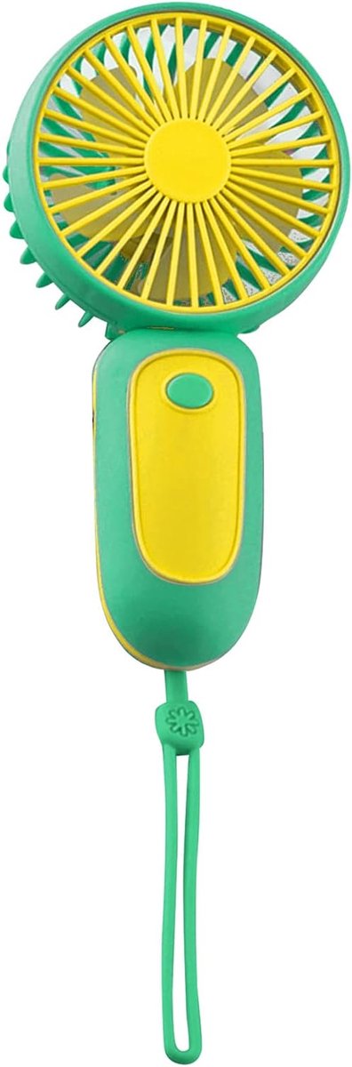 Draagbare Ventilator - Handventilator USB - Persoonlijke Koeling - Oplaadbaar met Koord - 8 x 4 x 15.5 cm - Groen