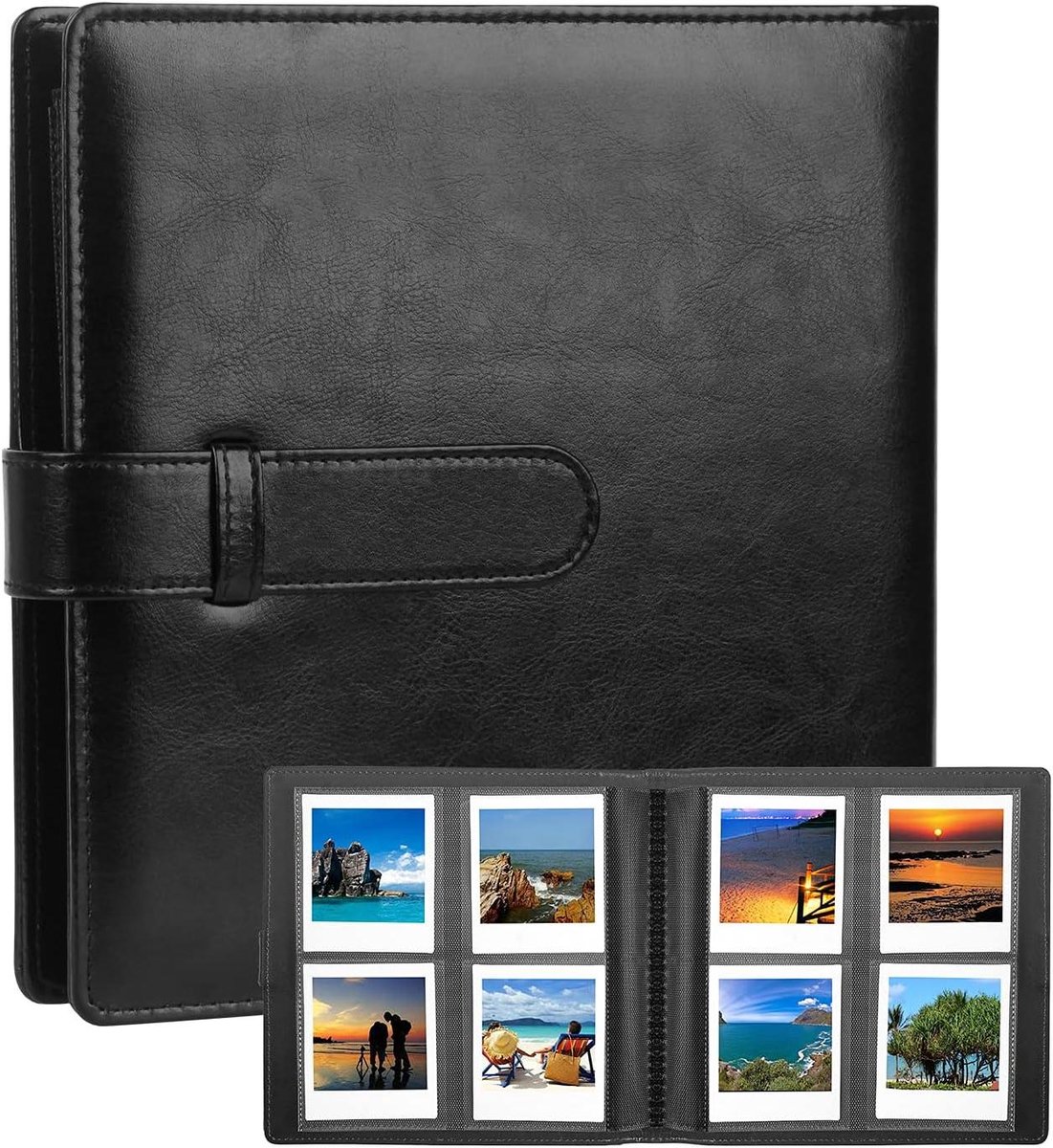 Fotoalbum - Album Instax Square - Foto's Opbergen - Compact Ontwerp - 192 Foto's - Zwart