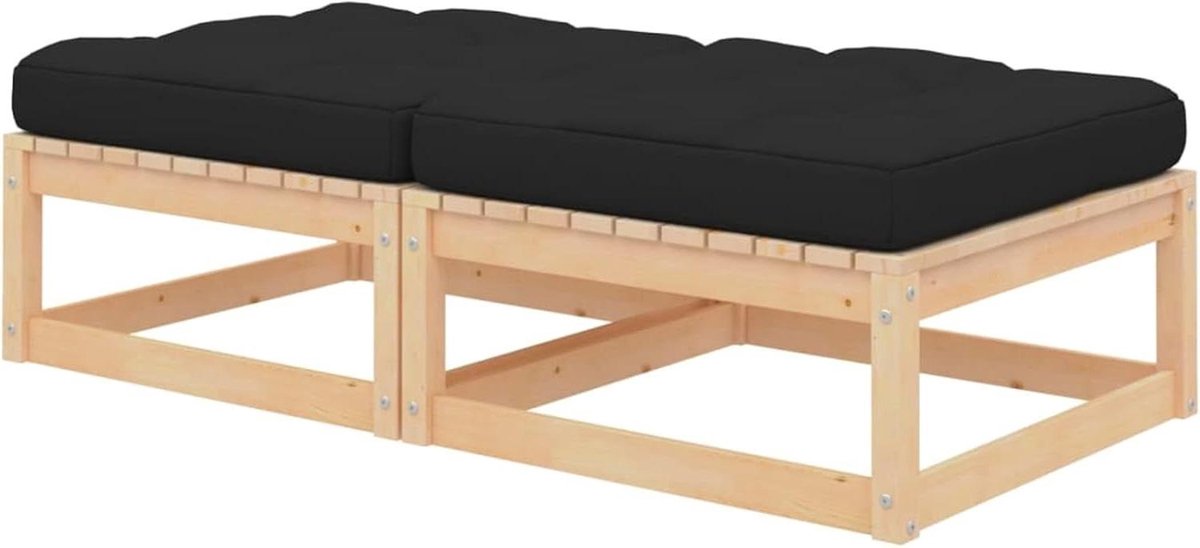 Tuin Voetenbank - Pallet Bank Krukje - Ontspannen Buiten - Modulair Ontwerp - 70 x 70 x 30 cm