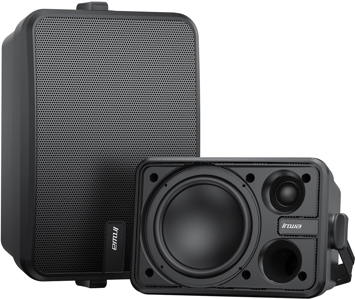 SnelShoppen - Outdoor Bluetooth Luidspreker 500W - Weerbestendige Draadloze Wandmontage Stereo Luidsprekers - Voor Binnen en Buiten - Paar MZ660 RMS 5