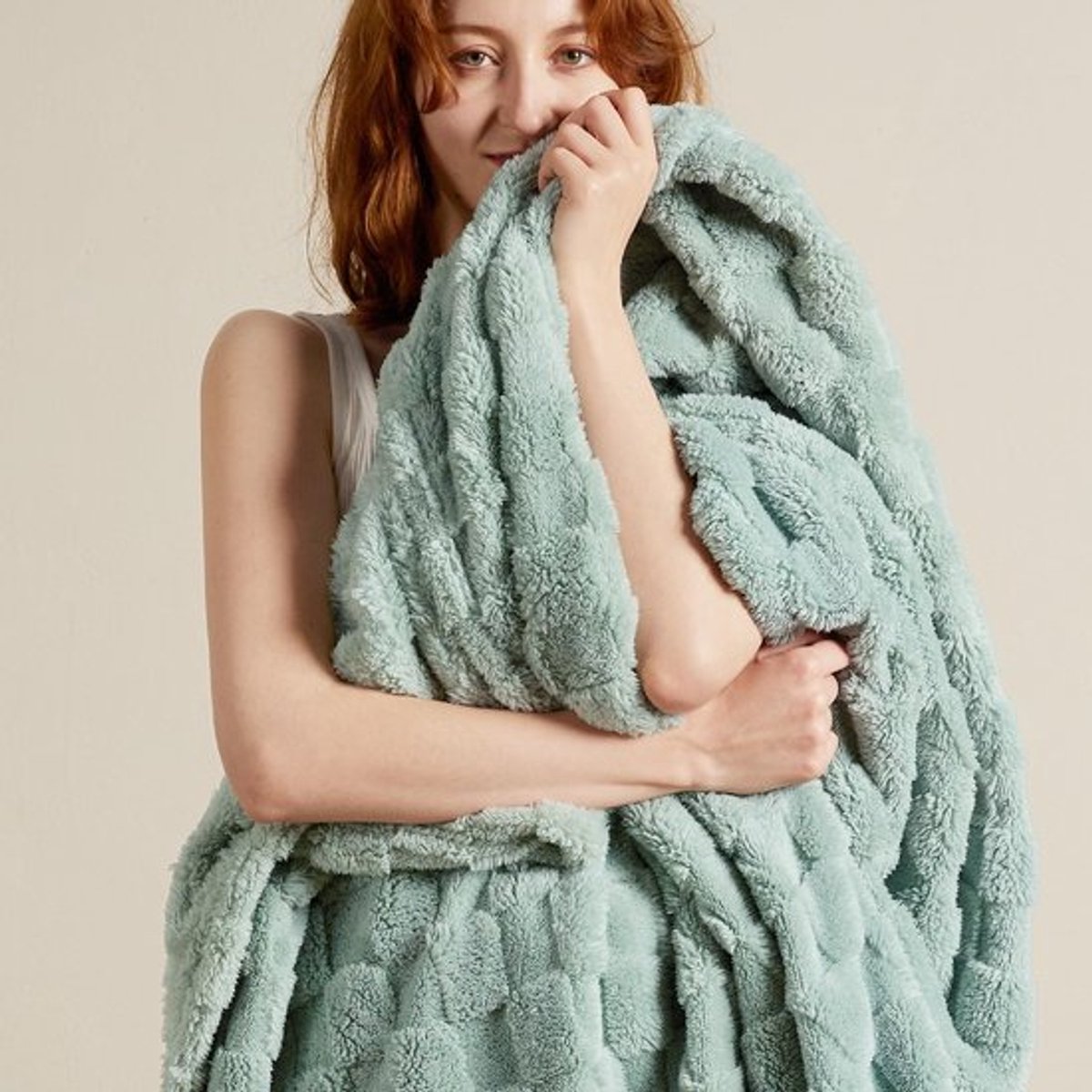 Knuffeldeken Ultra Zacht - Fleece Deken - Wollige Bankdeken - Schaakbordpatroon - Geruite Deken - 150 x 200 cm