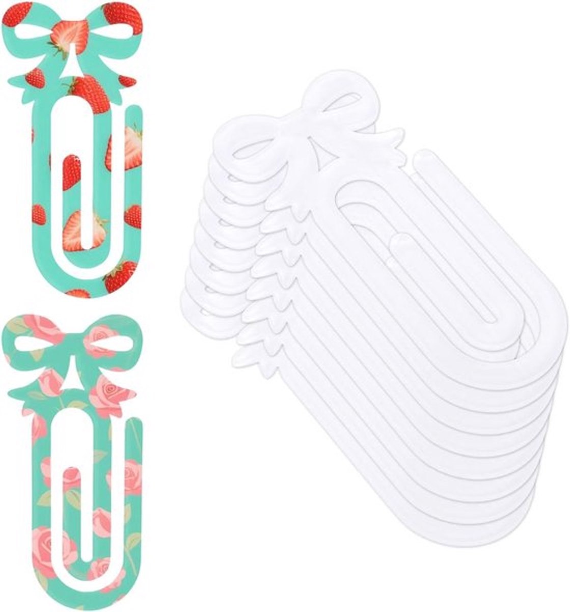 Sublimatie Paperclips Set van 10 - Acryl Blanco Paperclips met Strik - School & Kantoorbenodigdheden - Knutselbenodigdheden