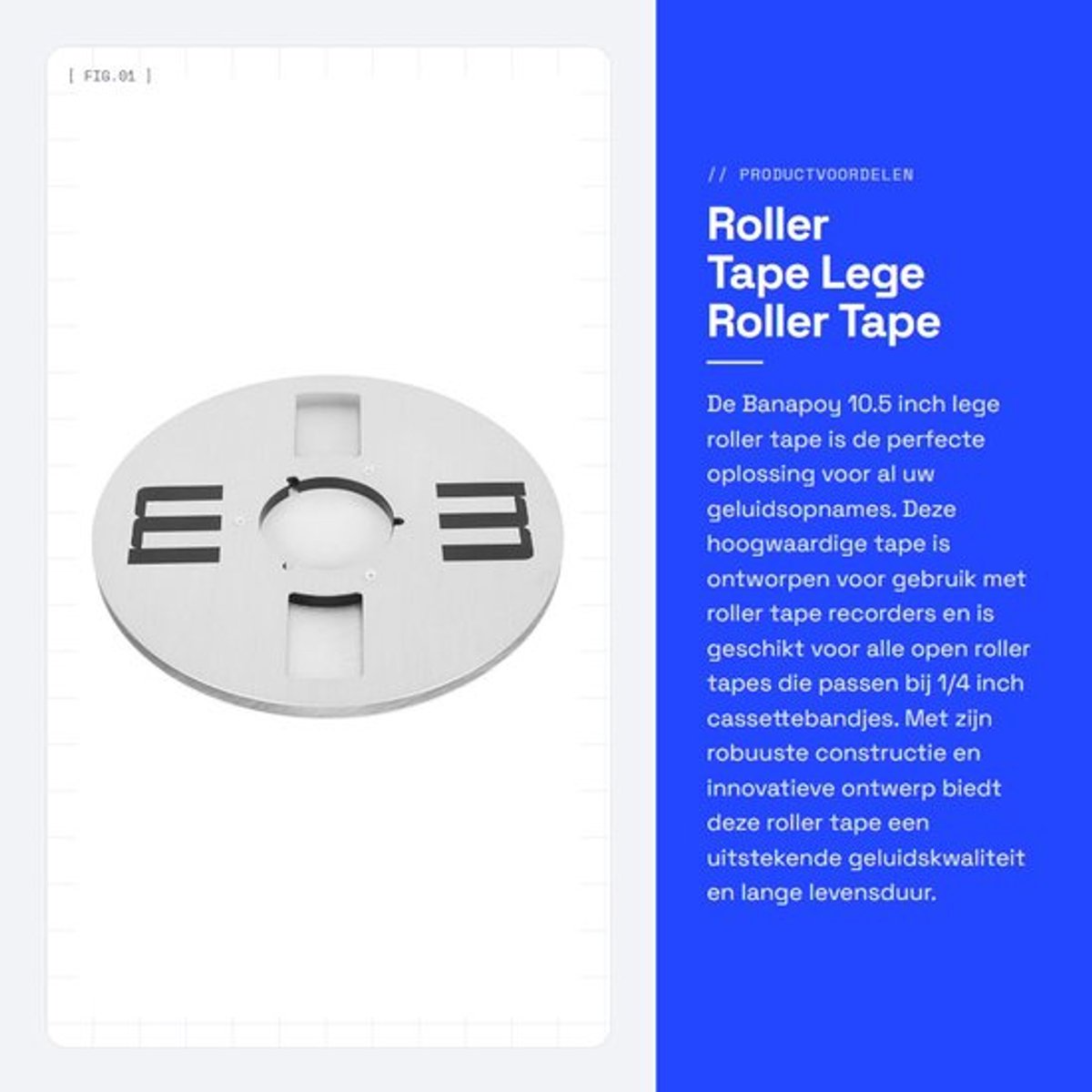Opnameband 10.5 inch - Lege Roller Tape - Aluminium Beugel - 4-Hole Design - Geluidsopname - Versterkte Duurzaamheid - Opnamebandrol