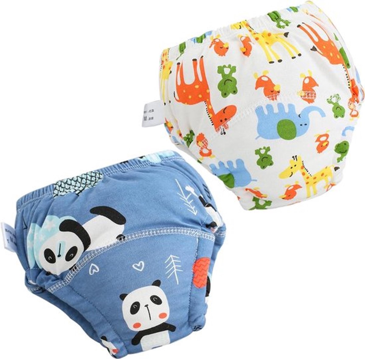 Zindelijkheidstraining Trainingsbroek voor jongens en meisjes, katoenen potje trainingsbroek, wit+blauw, 2 stuks
