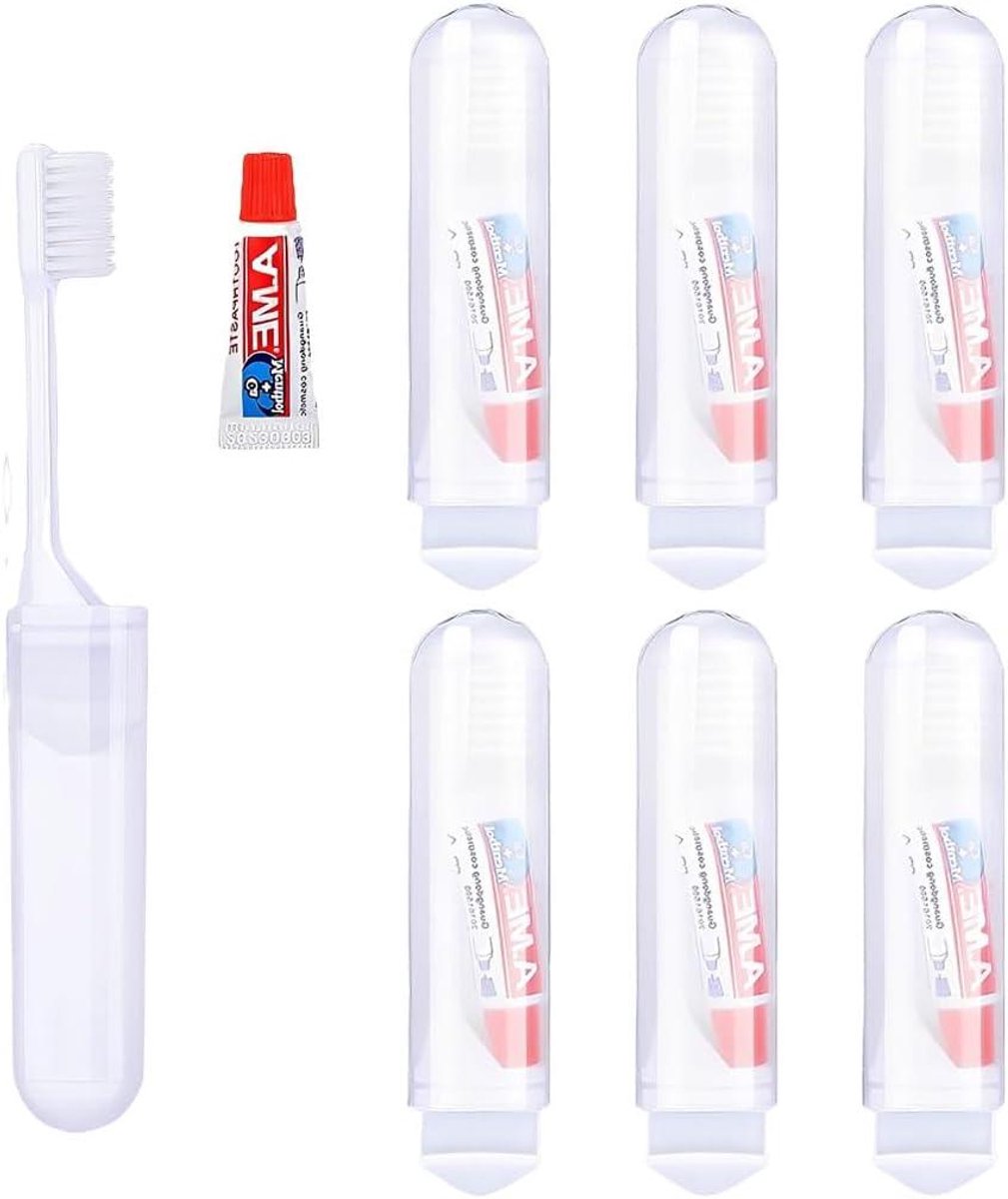 Reistandenborstel Opvouwbaar - Mini Tandenborstel - Mondhygiëne Onderweg - Compact Vouwformaat - 11.5cm Gevouwen - Rood Wit