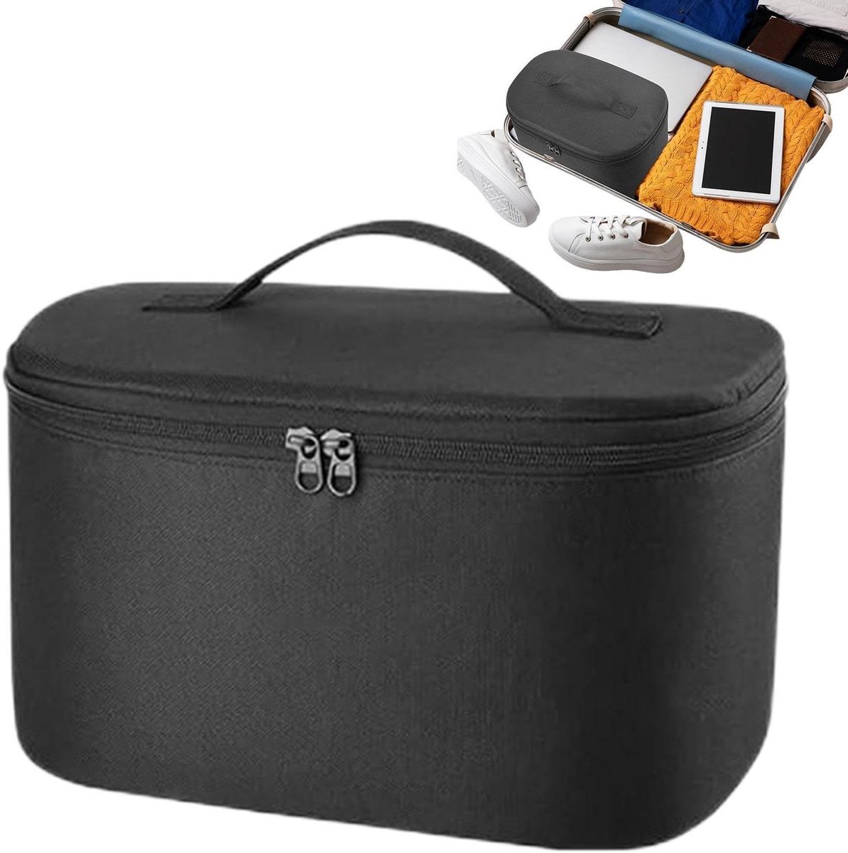 Waxing Kit Tas - Wax Organizer - Waxbenodigdheden Opbergen - Verwijderbare Divider - 305x203x152 cm - Zwart