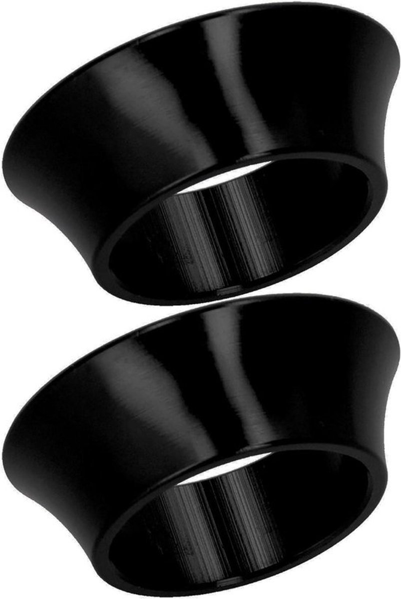 2 stuks Taper Wasmachine voor Fiets Voorvork, 15mm Diameter, CNC Aluminium, Ronde Spacer, Zwart