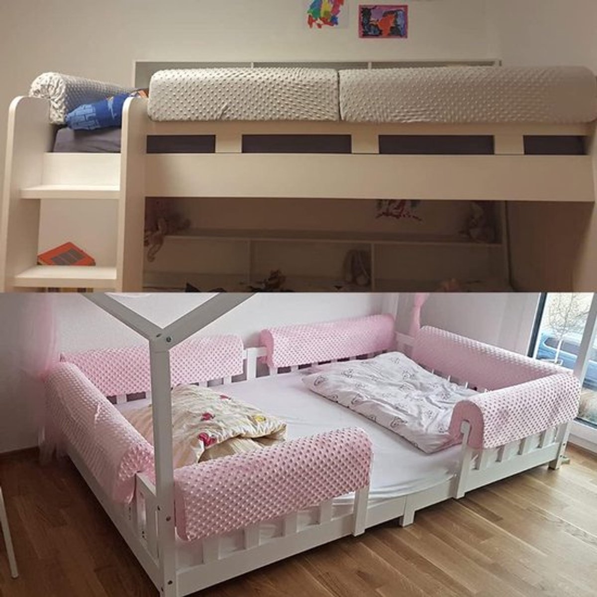 Thijox - Wonder Space Bedrandbescherming Kinderbedden, Bedhek met Bumper, Anti-botsing, Verhoogde Hoogte, Valpreventie, Eenvoudige Installatie, Univer