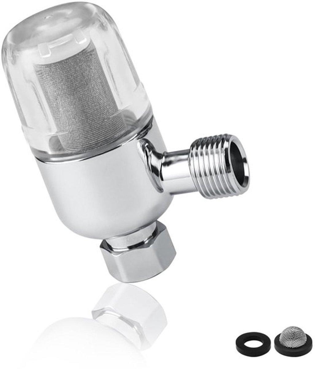 Herbruikbaar bidirectioneel waterfilter voor keukenkranen en badkamerdouches, filtert onzuiverheden, 1/2 inch draad.