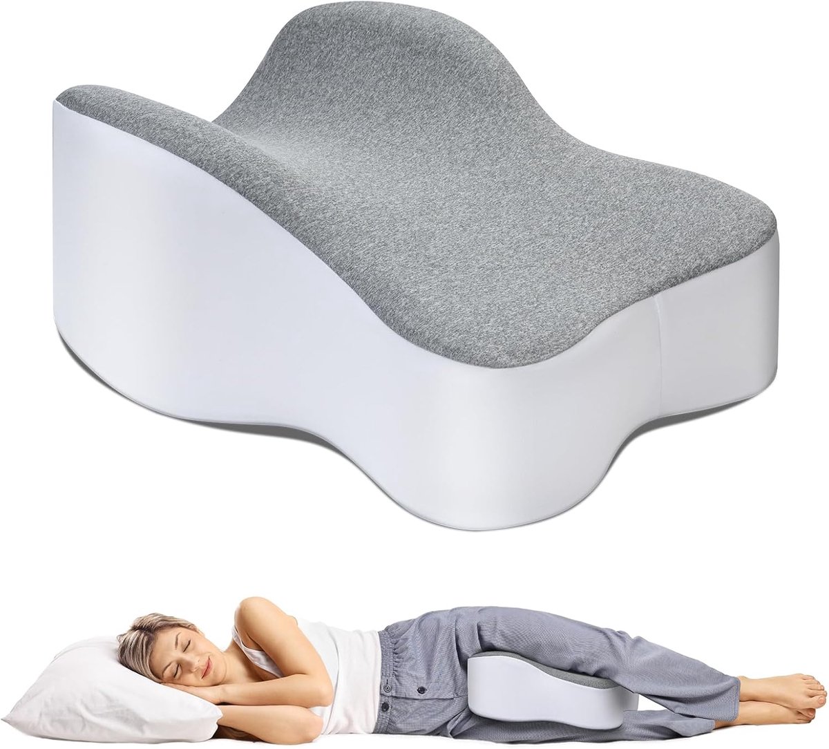 Beenkussen Zijslaper - Kniekussen - Ergonomisch - Traagschuim - Zonder Bandjes - 35x25x13CM - Ideaal voor Zijslapers