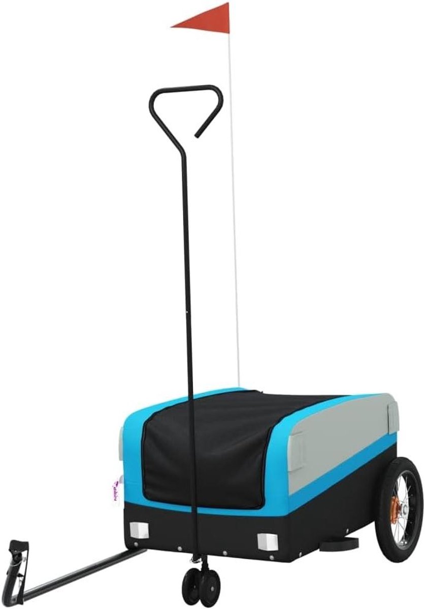 Fietskar - Vervoerkar - Zware goederen vervoeren - Robuust ijzeren frame - 30 kg draaglast - Zwart blauw