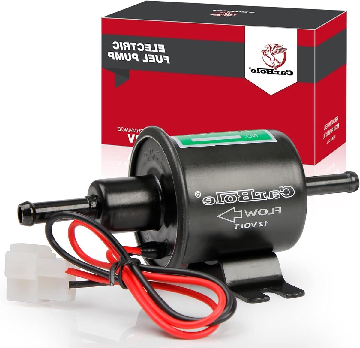 Universele brandstofpomp - Benzinepomp Dieselpomp - Brandstof Toevoer - Zuiger type ontwerp - 12 Volt - Zwart