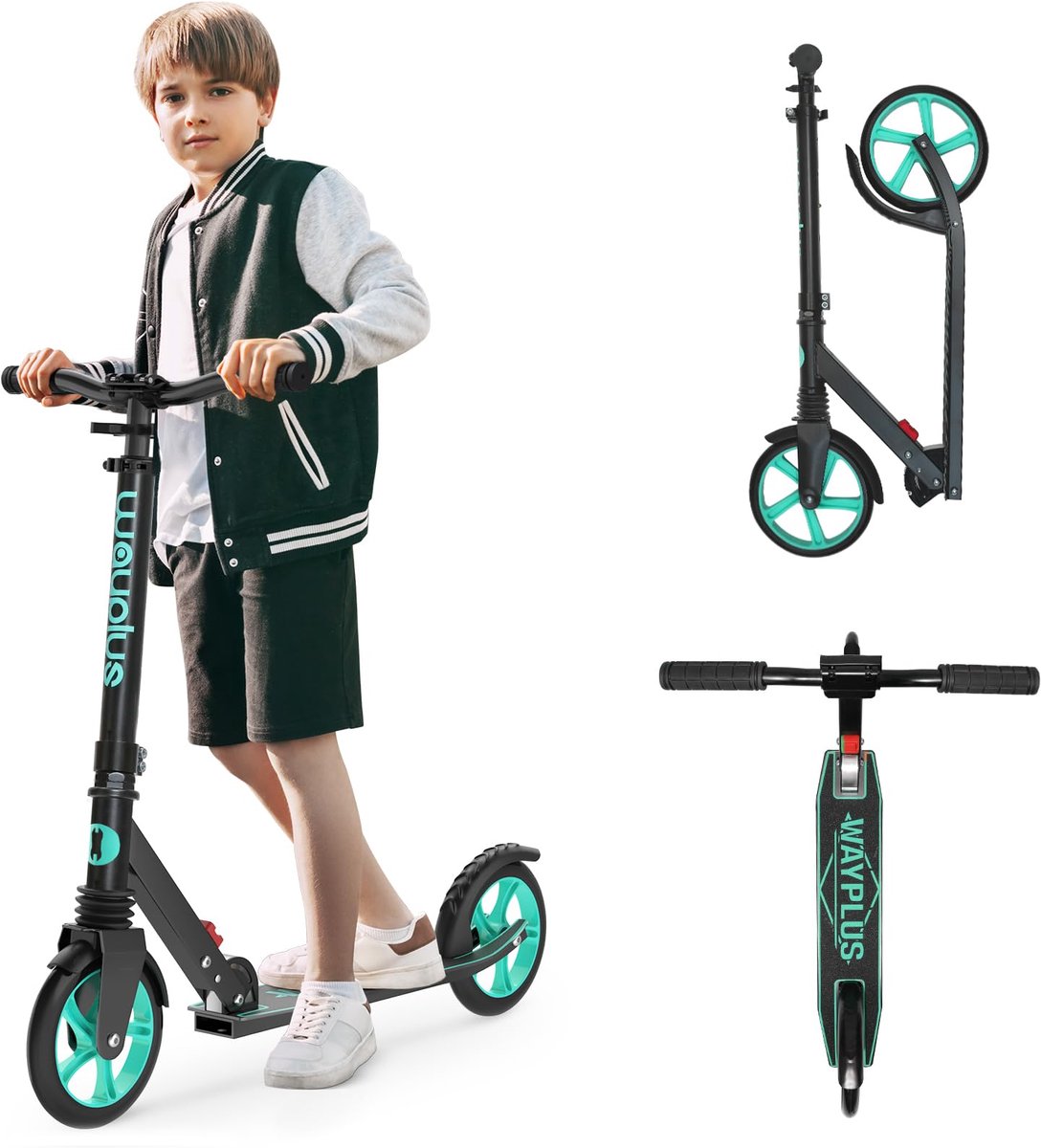 WAYPLUS Opvouwbare Step / Scooter – vanaf 6 jaar, max. belasting 109 kg, 20 cm wielen, 4-traps verstelbaar, ABEC9 lagers